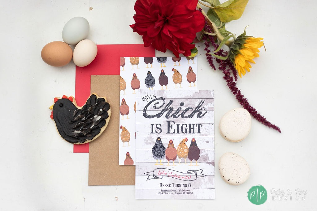 Chicken birthday party invite