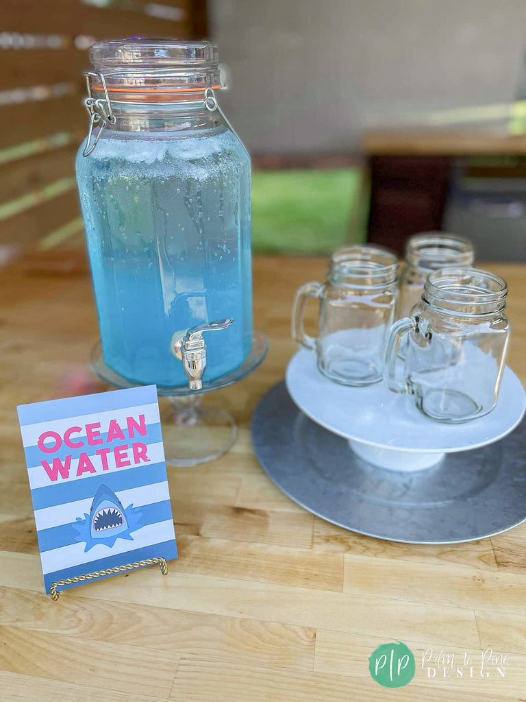 Shark Ocean Water Birthday Drinks