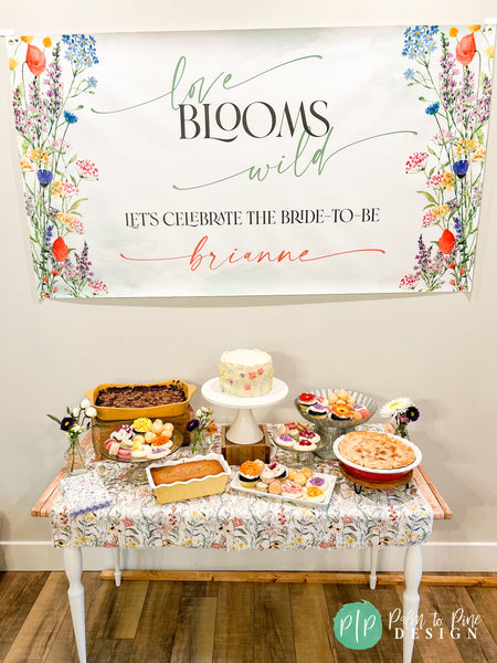 Wild Flower Bridal Shower Dessert Table
