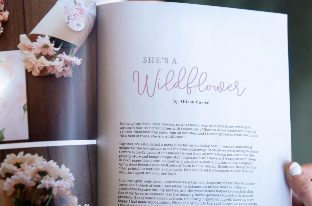 Mingle Magazine, Wildflower Birthday Party