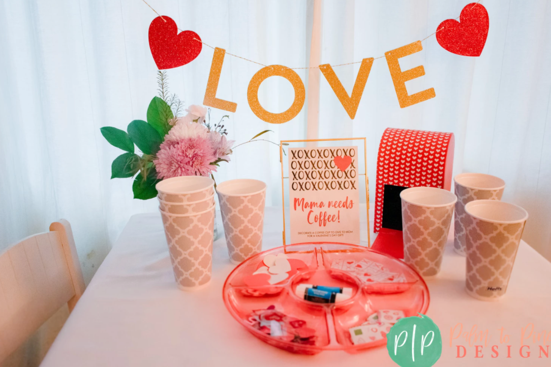Easy Valentines Party Crafts, Decorate a coffee cup for mom
