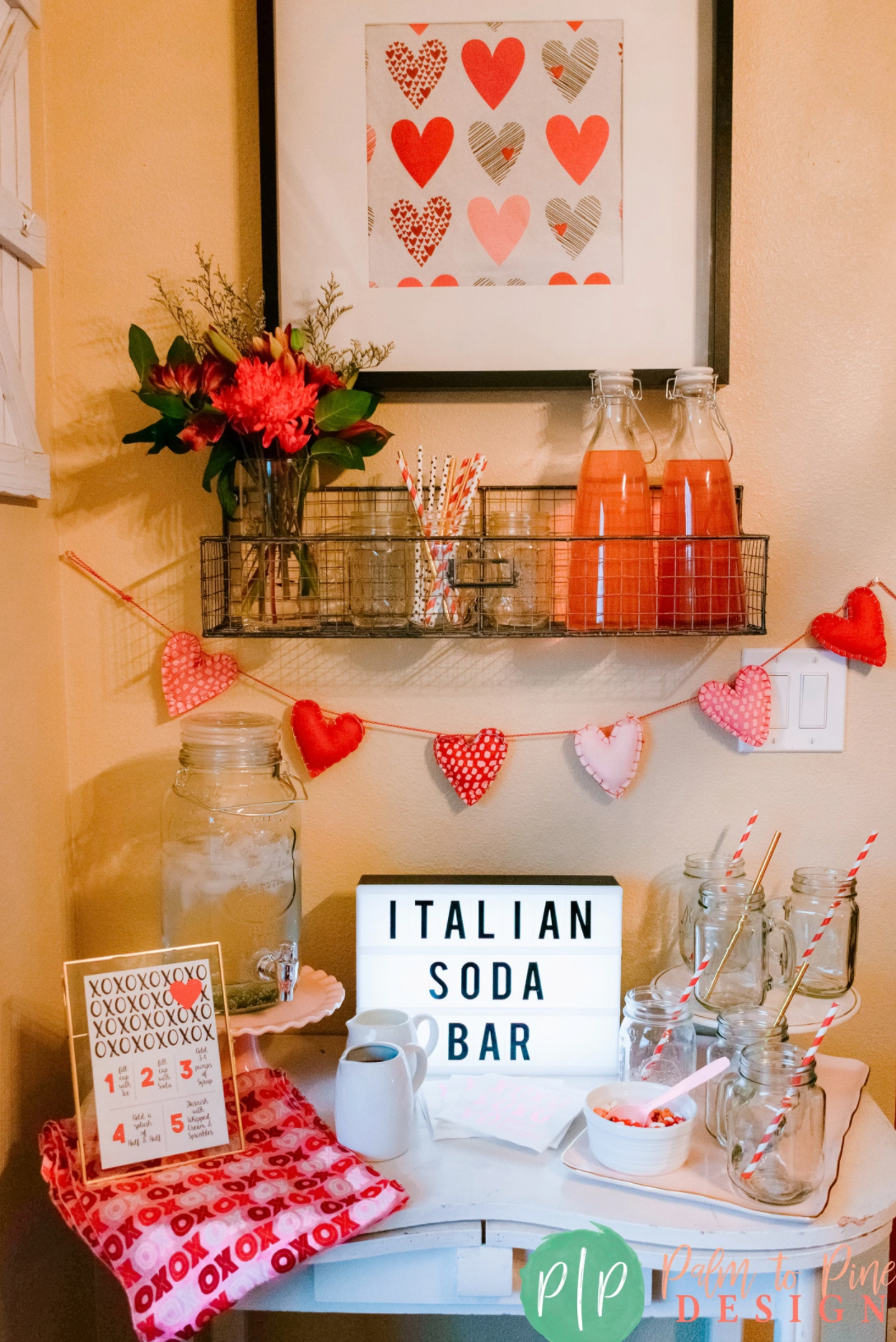 Italian Soda Bar for a Valentine's Party
