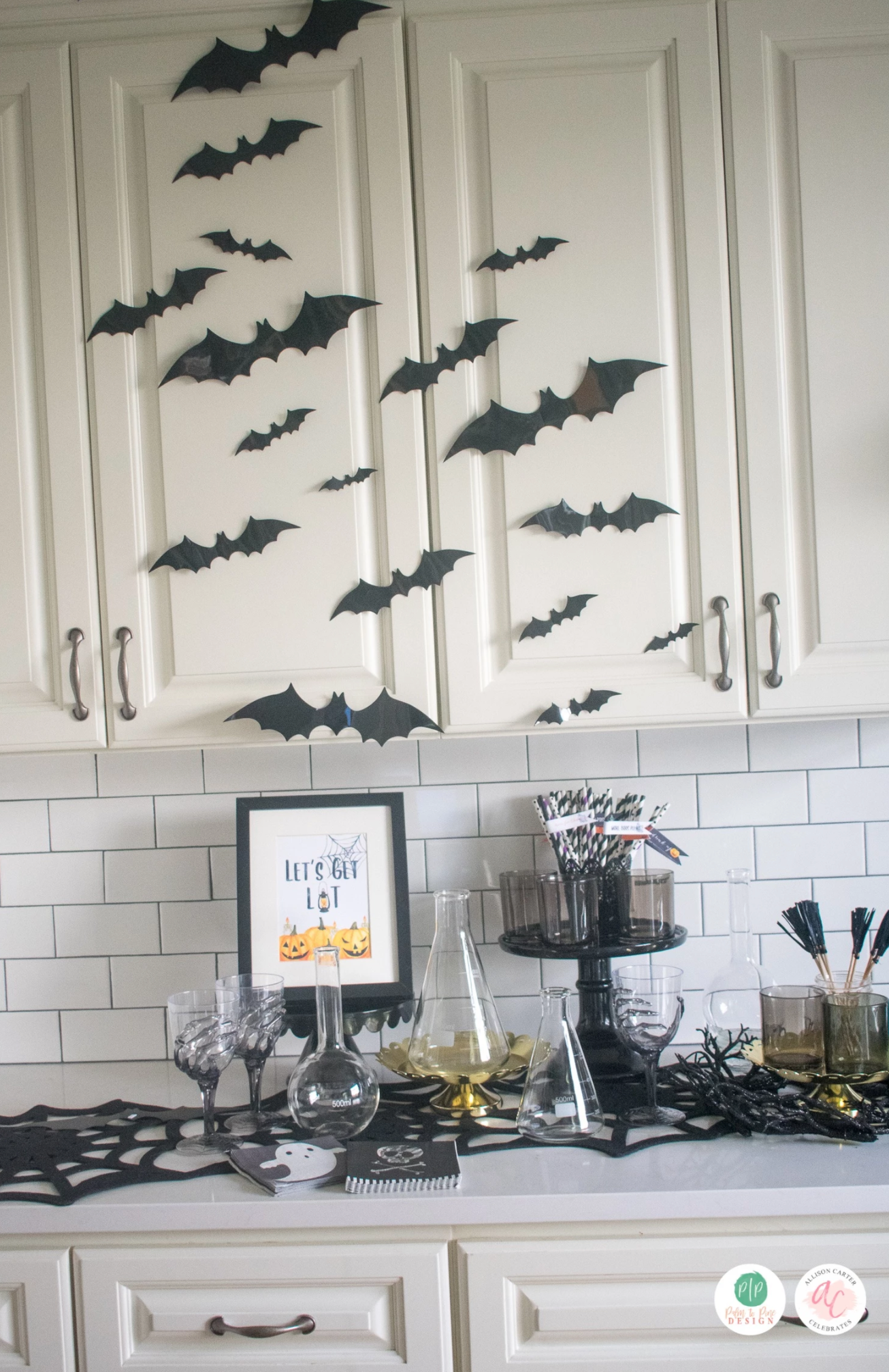 Halloween Bar Cart, Halloween Bar Decorations, Halloween Bar Ideas