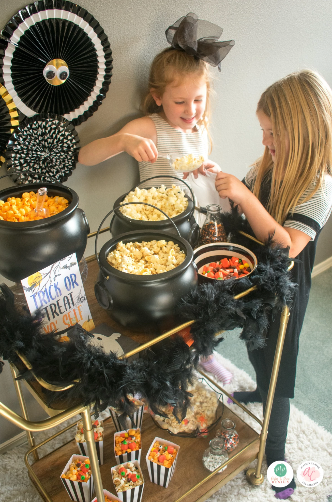 halloween party decorations, halloween popcorn bar