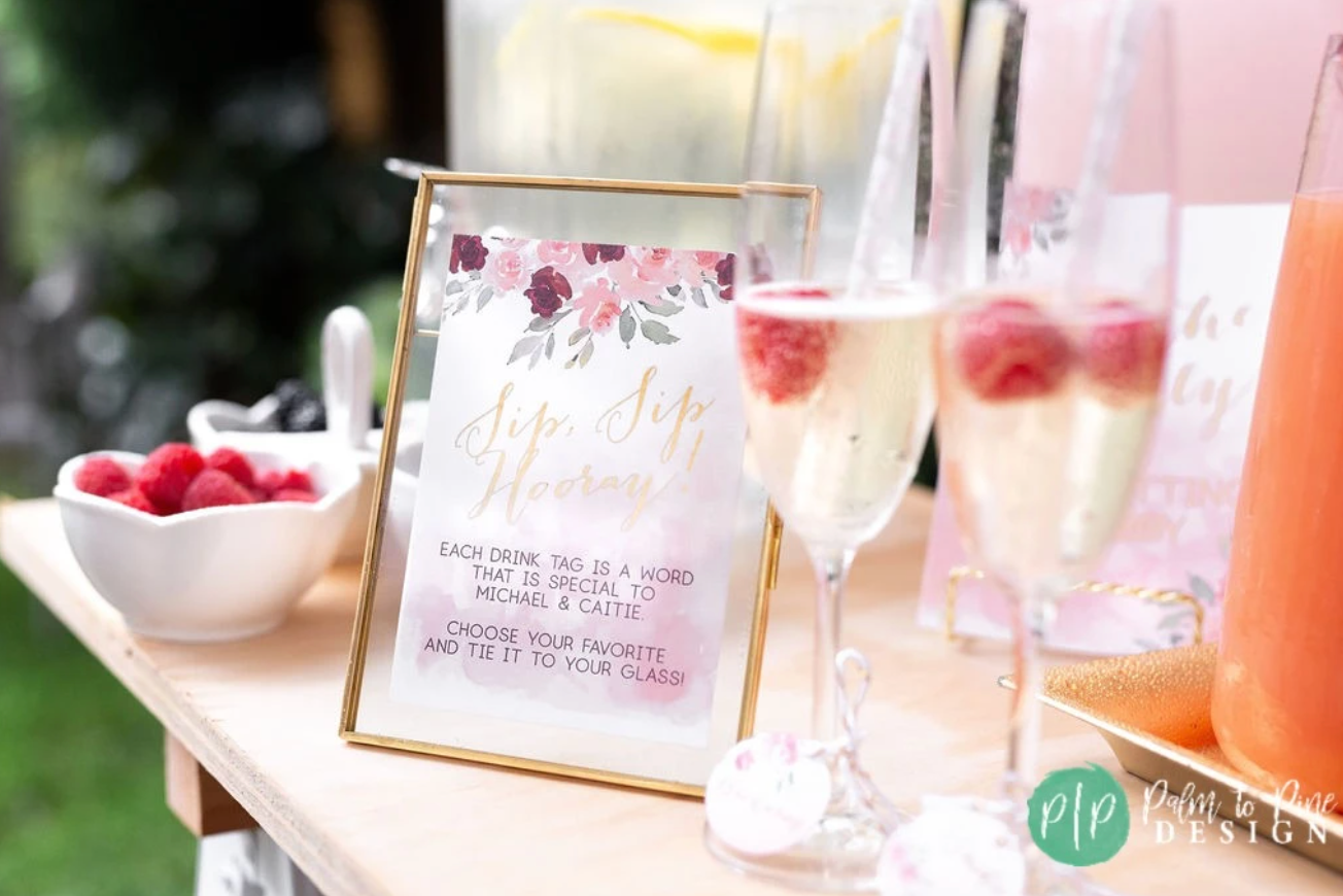 bridal shower mimosa bar