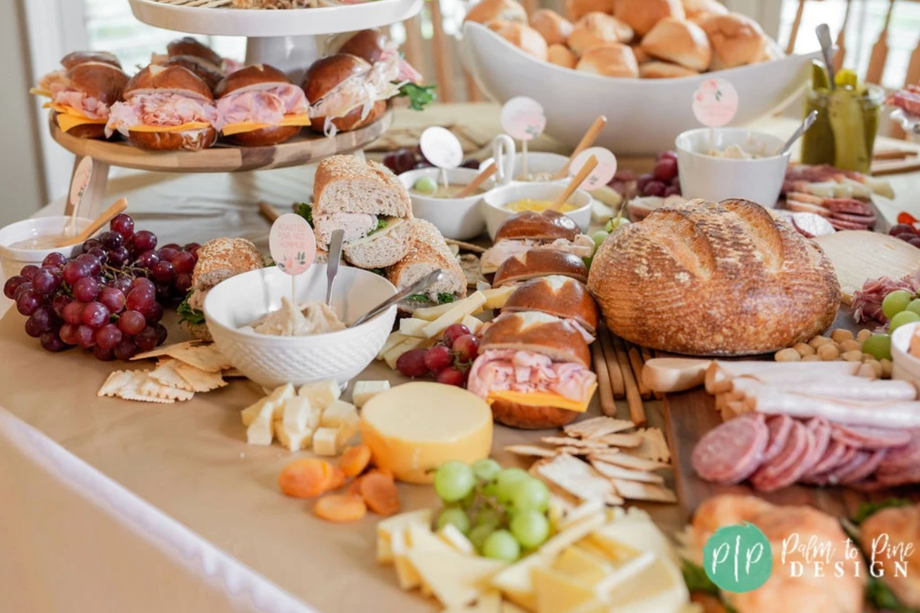 charcuterie board, bridal shower food