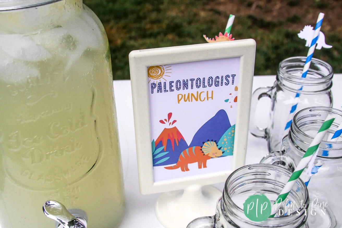 dinosaur party drinks, dino party drink ideas