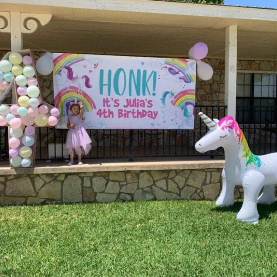 unicorn birthday yard sign