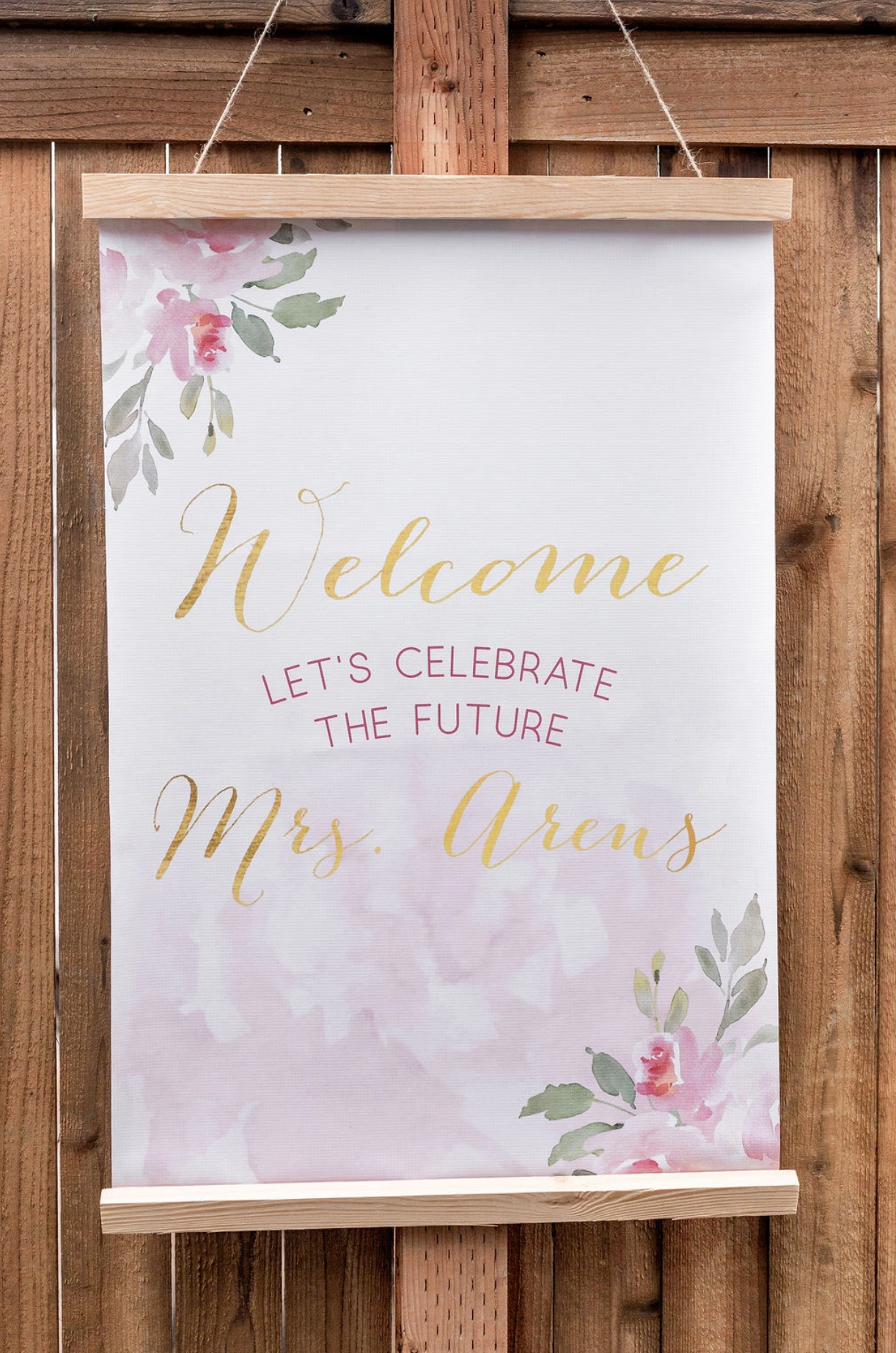 Floral Bridal shower Banner, Blush Pink Floral Bridal Shower Decor