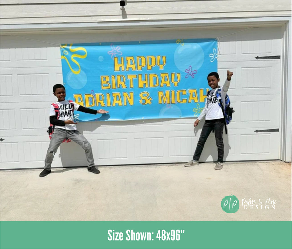 Sponge Bob Square Pants Personalized Birthday Banner