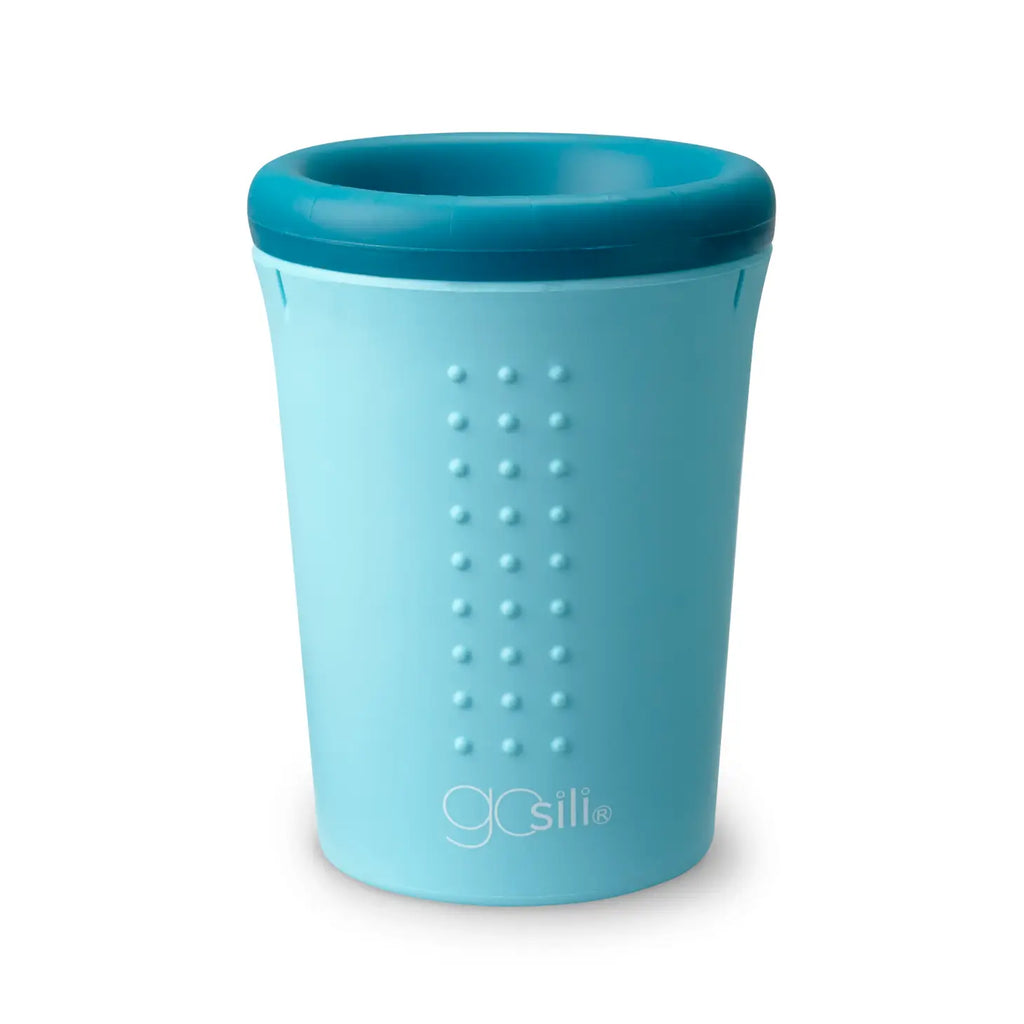 GoSili 16oz silicone reusable tumbler, eco-friendly drinking cup w/ lid &  straws