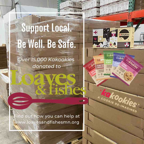 Kakookies partners with local Minnesota organization Loaves and Fishes to support the community