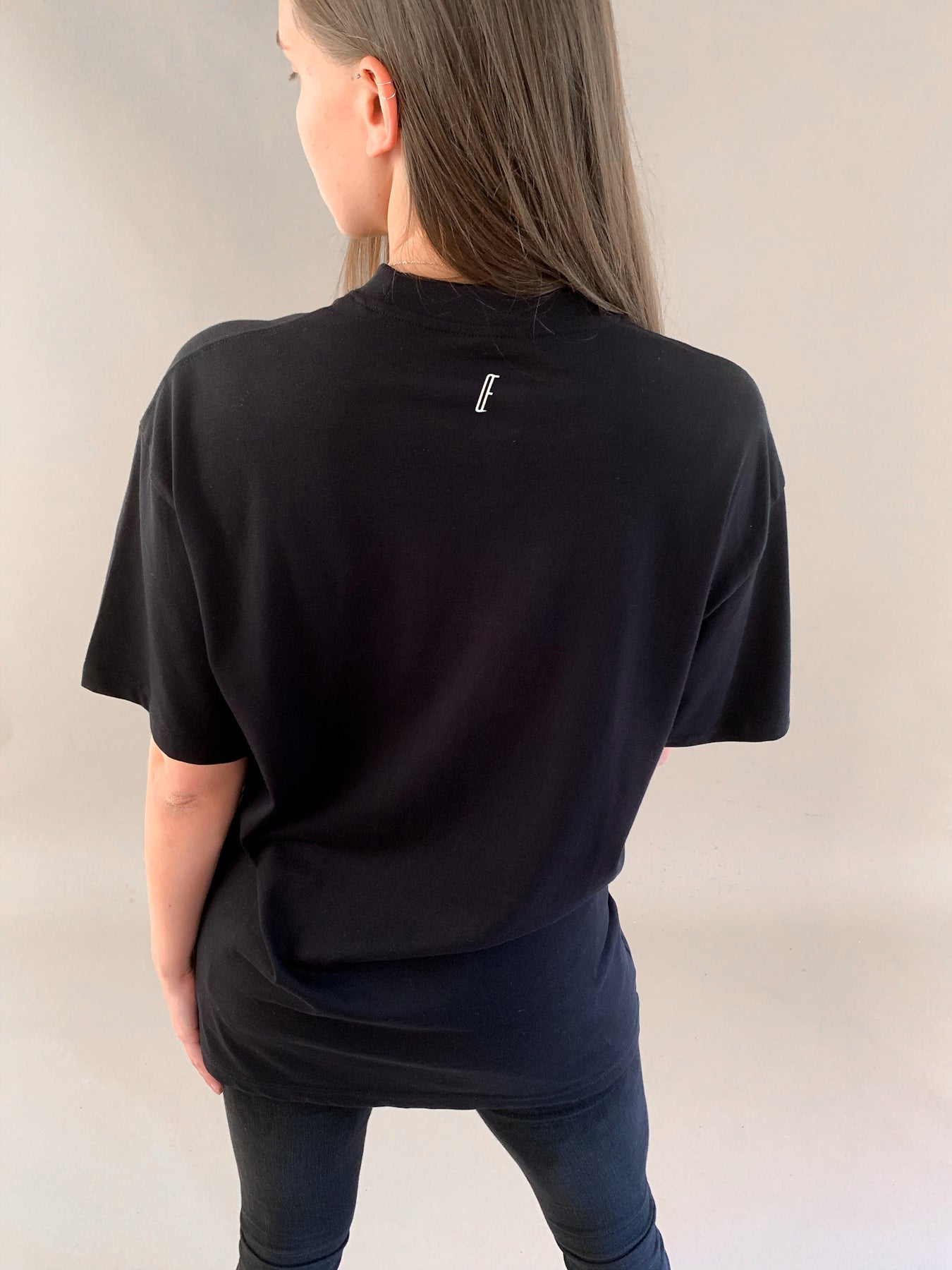 Oversized Black T-Shirt Women's - Lightweight