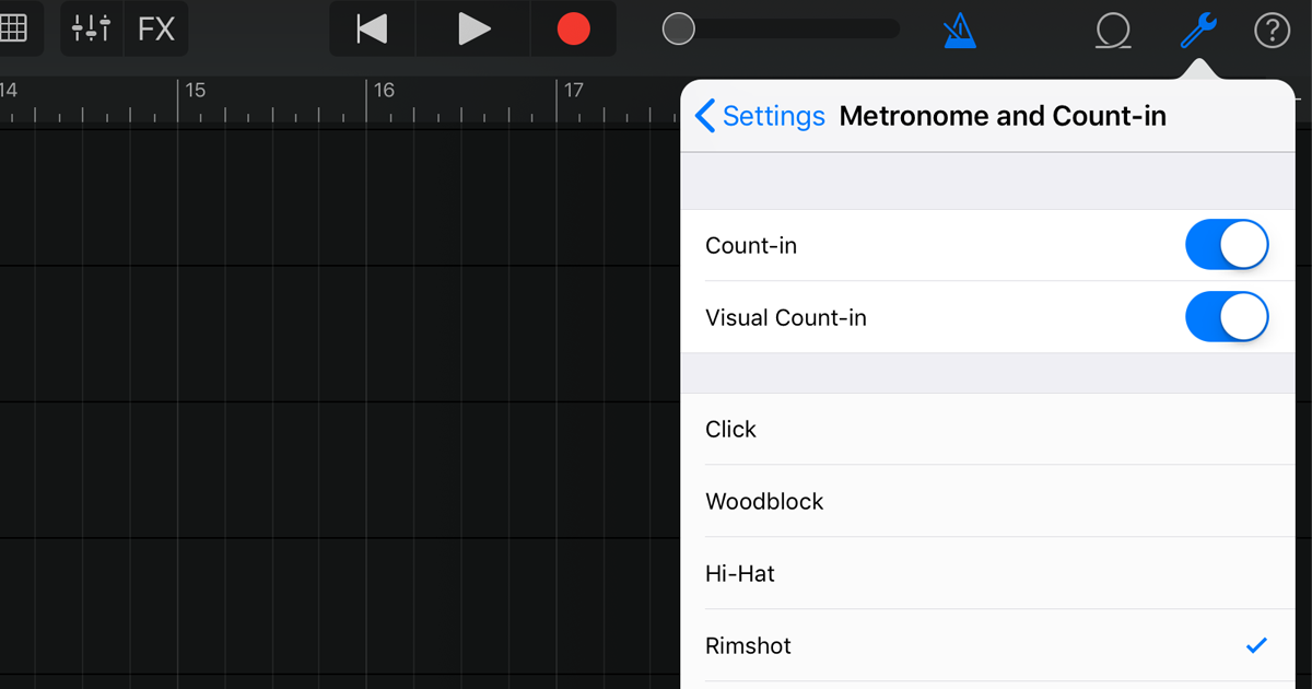 how to set metronome tempo garageband 10.1
