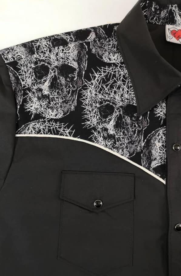 Skull Western Shirt, Thorns and Skulls Shirt – AudaciousAttire.com