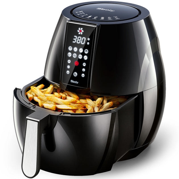 8-IN-1 Air Fryer 6.3 Qt with LCD Digital Touch Screen Cooking Tong Rec