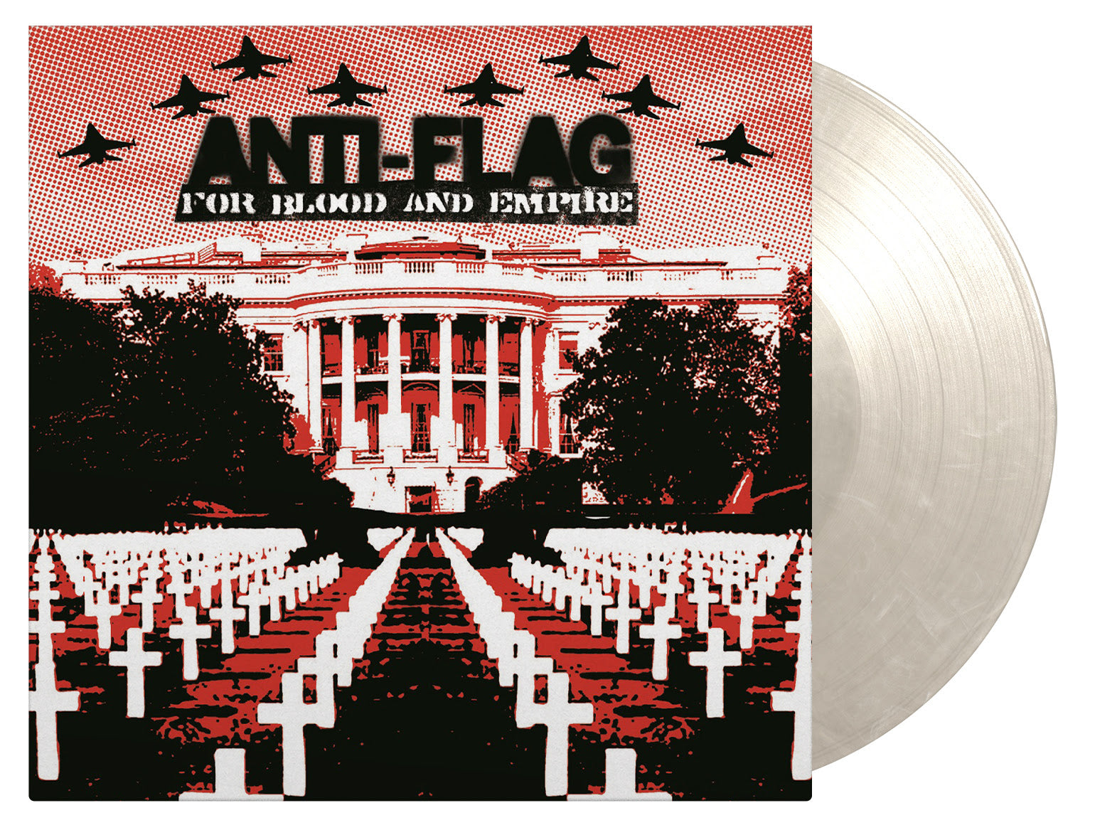 AntiFlag  For Blood & Empire Limited White Marbled Vinyl LP – Crash