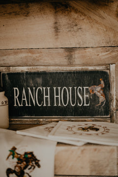 "Ranch House" Metal & Wood Handmade Sign
