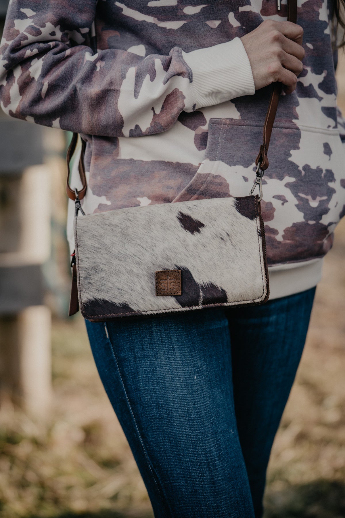 Image of Cowhide Compact Crossbody Organizer Wallet by STS Ranchwear