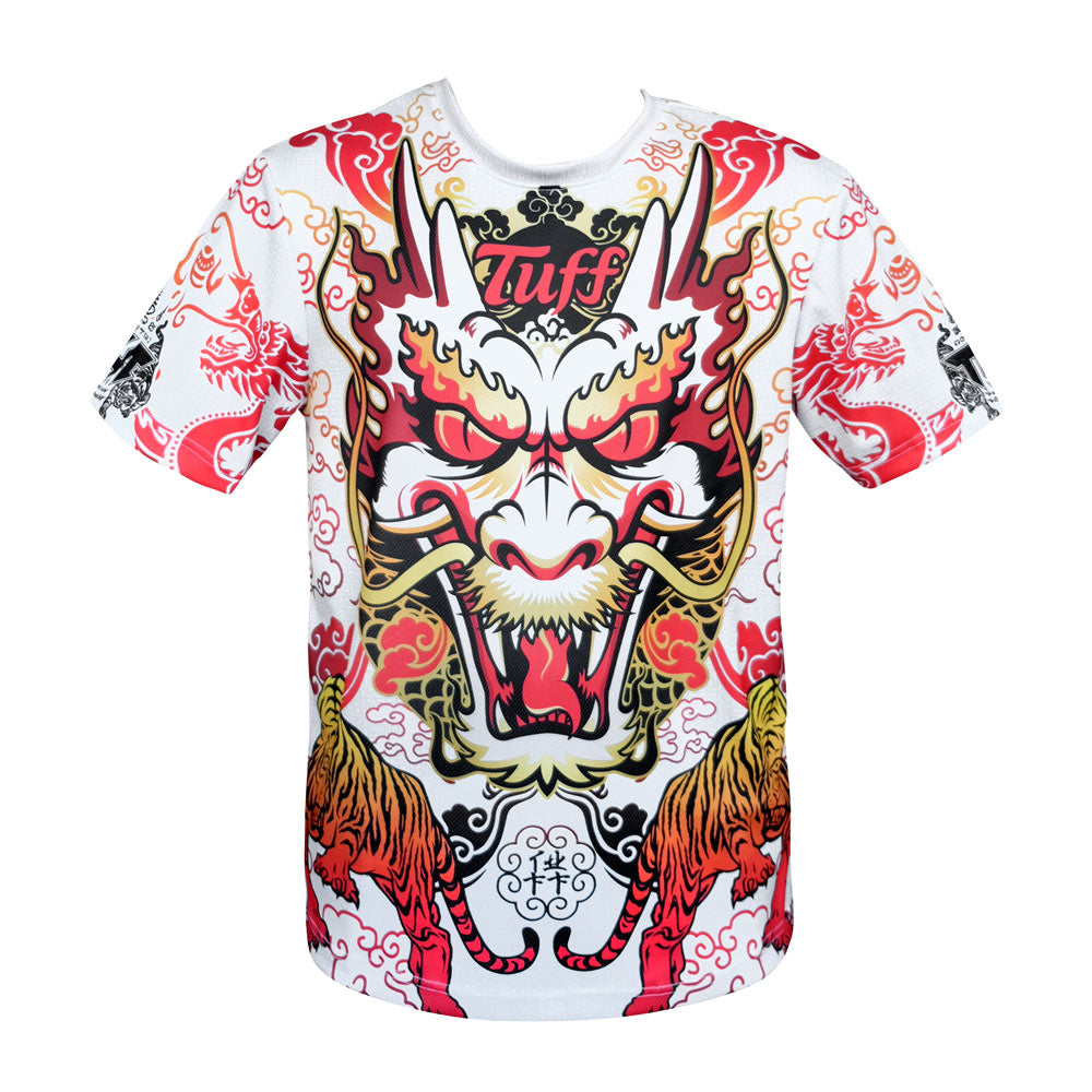 TUFF Muay Thai Shirt King of Dragon in White– TuffSport.com