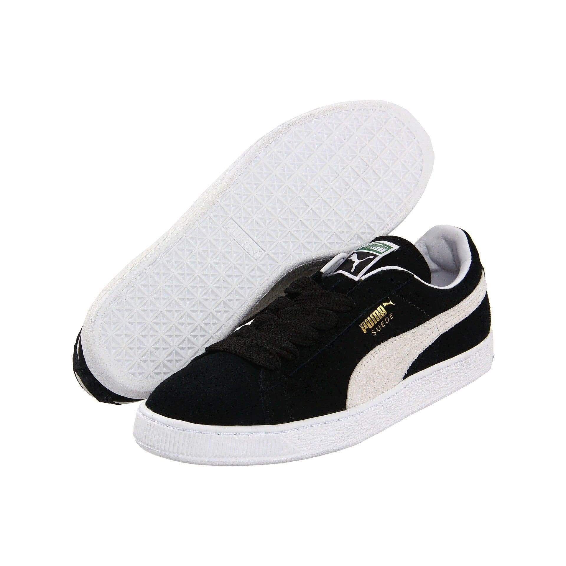 puma suede mens black and white