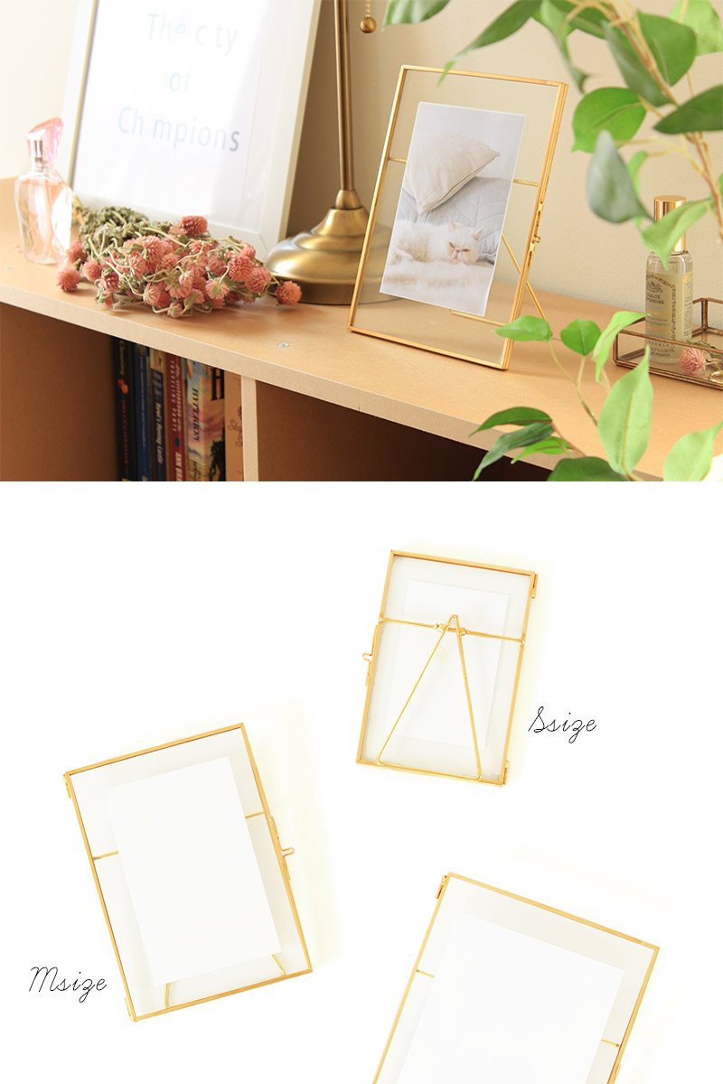 Glass Photo Frame ガラス フォトフレーム / Mサイズ 上品でアンティーク感の漂うガラスと真鍮のフォトフレーム③