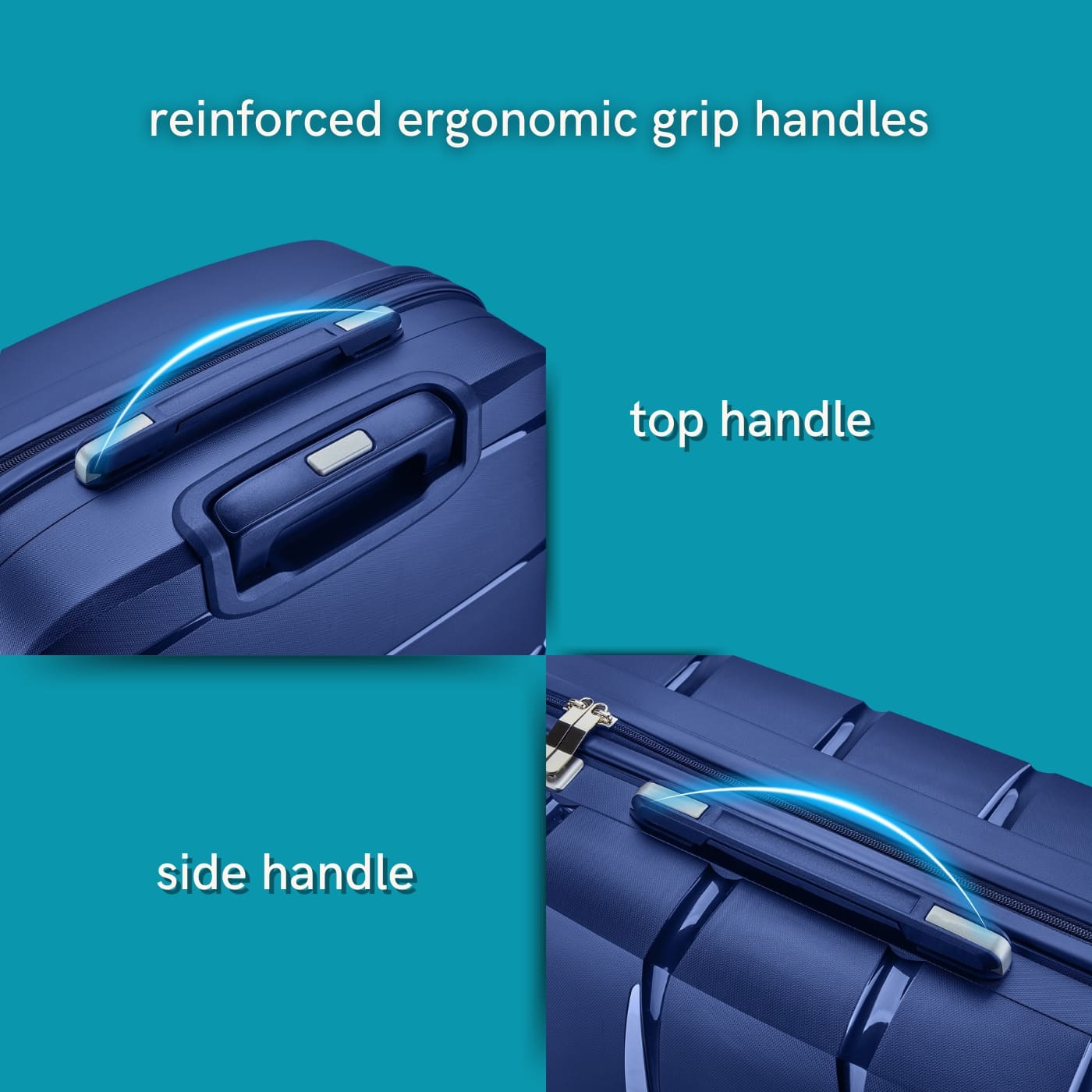 carry on luggage, top and side handles