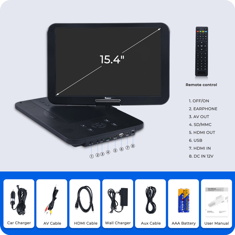 NAVISKAUTO 17.5" Portable Blu-Ray DVD Player