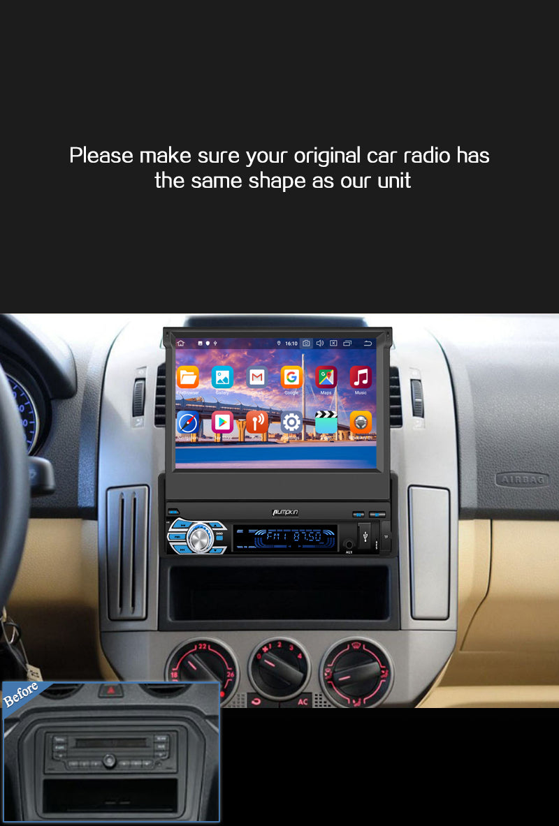 pumpkin single din android 10 car stereo