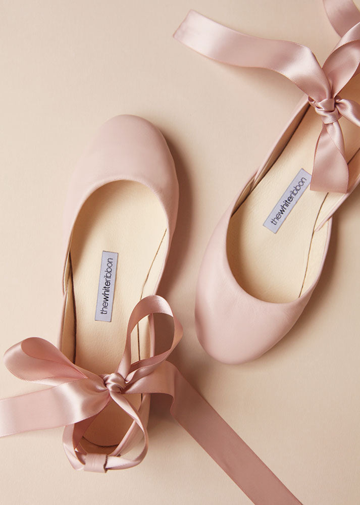 ballet style flats with ribbon