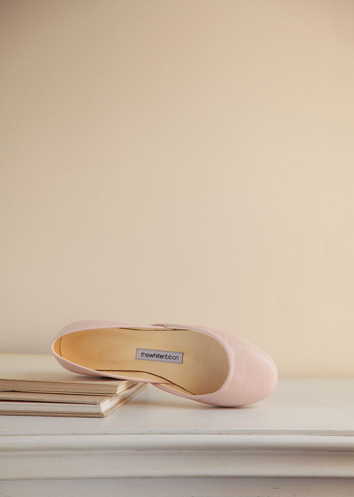 The Soft Leather Ballet Flats in Blush 