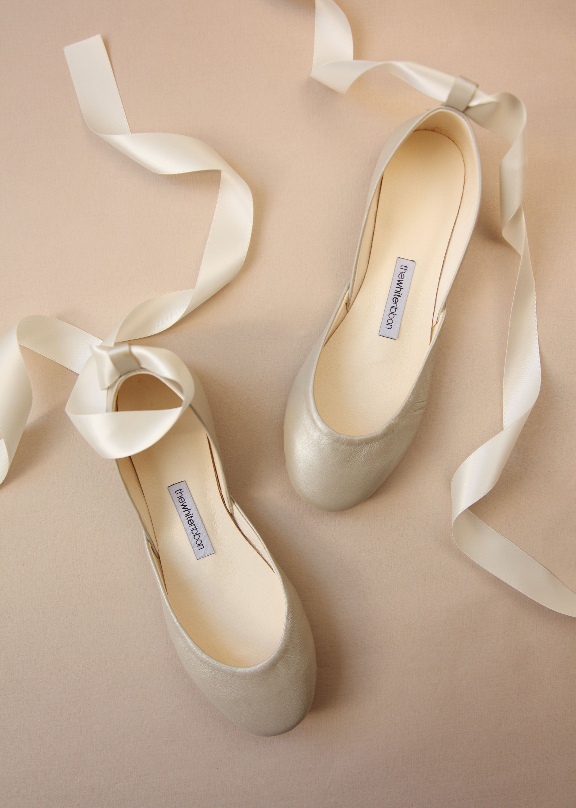 champagne bridal flats