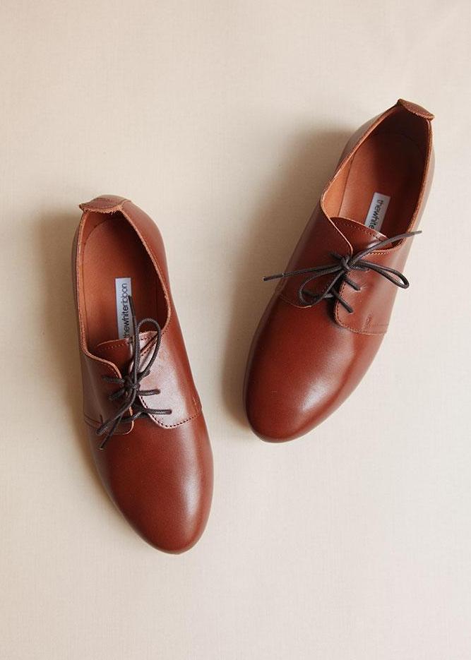 tan leather oxfords