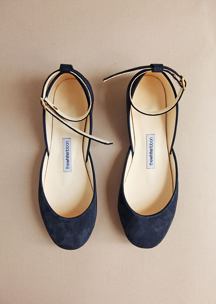 dark navy ballet flats