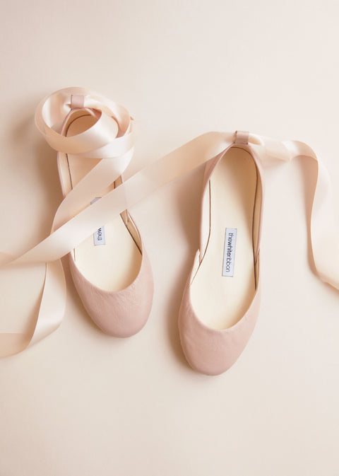 white ribbon sandals
