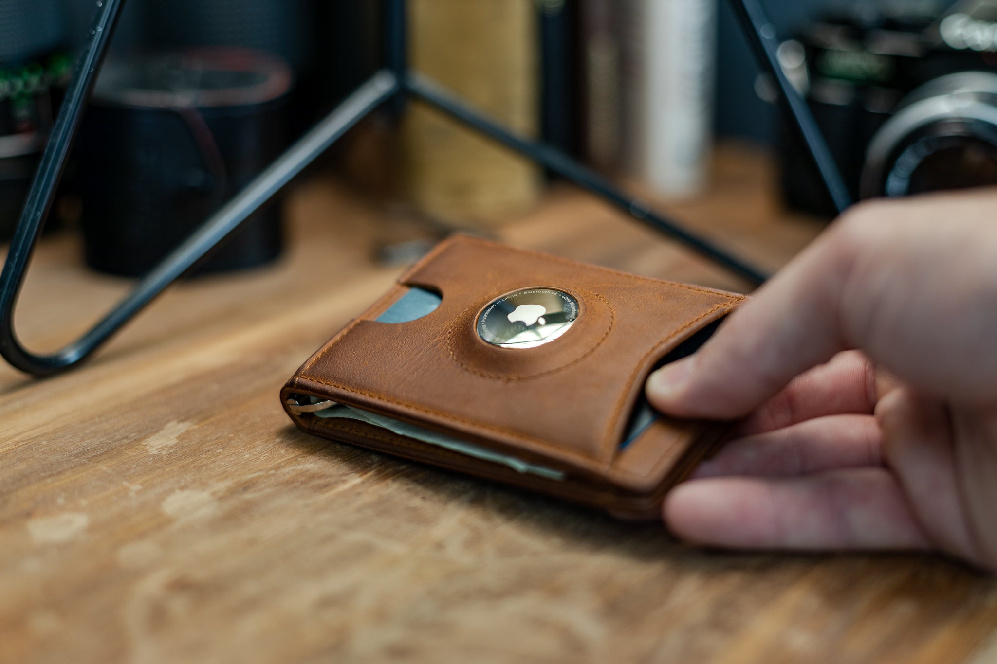 Monetial Leather AirTag Wallet 