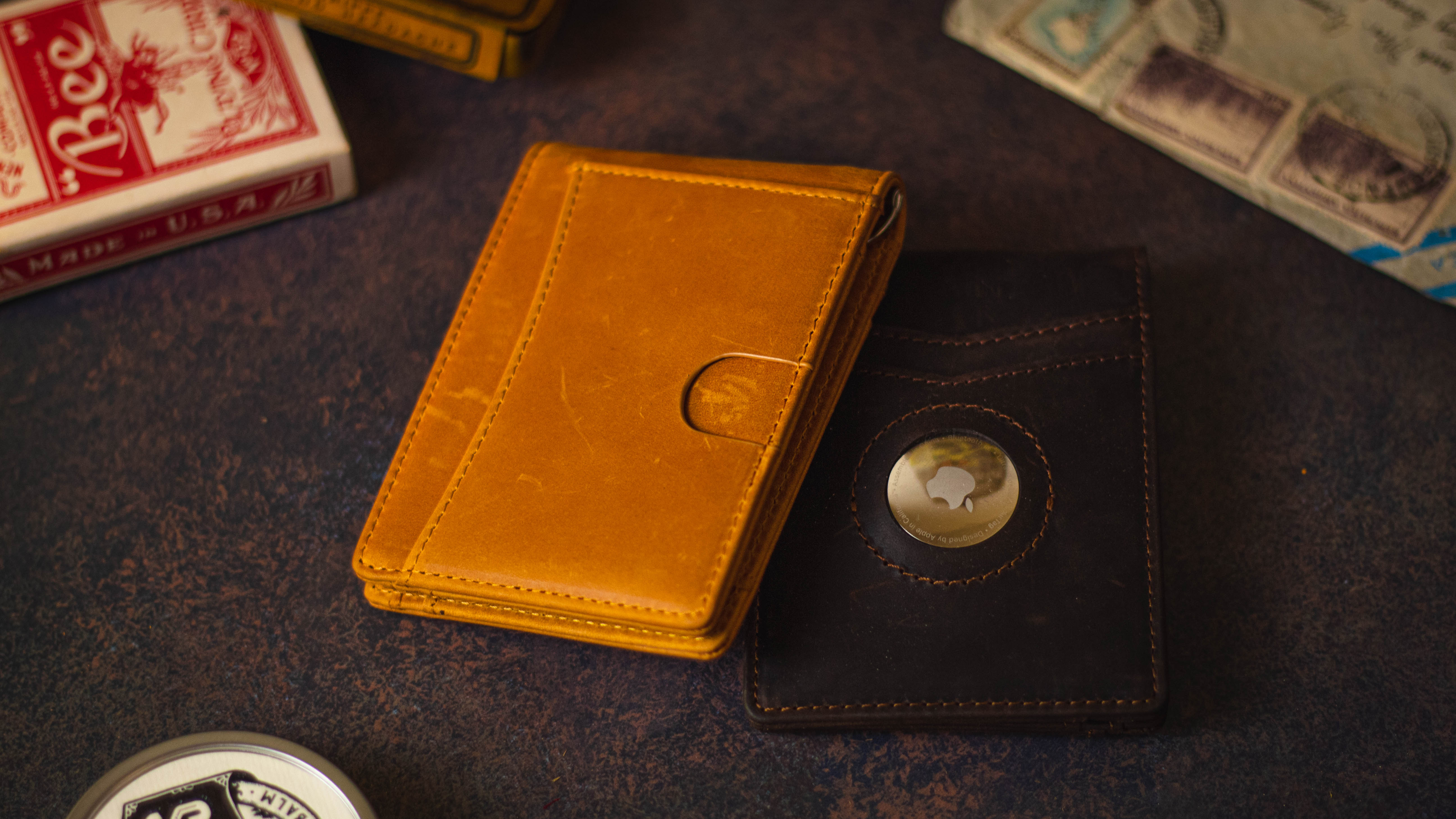 Monetial, AirTag Premium Leather Wallet, RFID Blocking