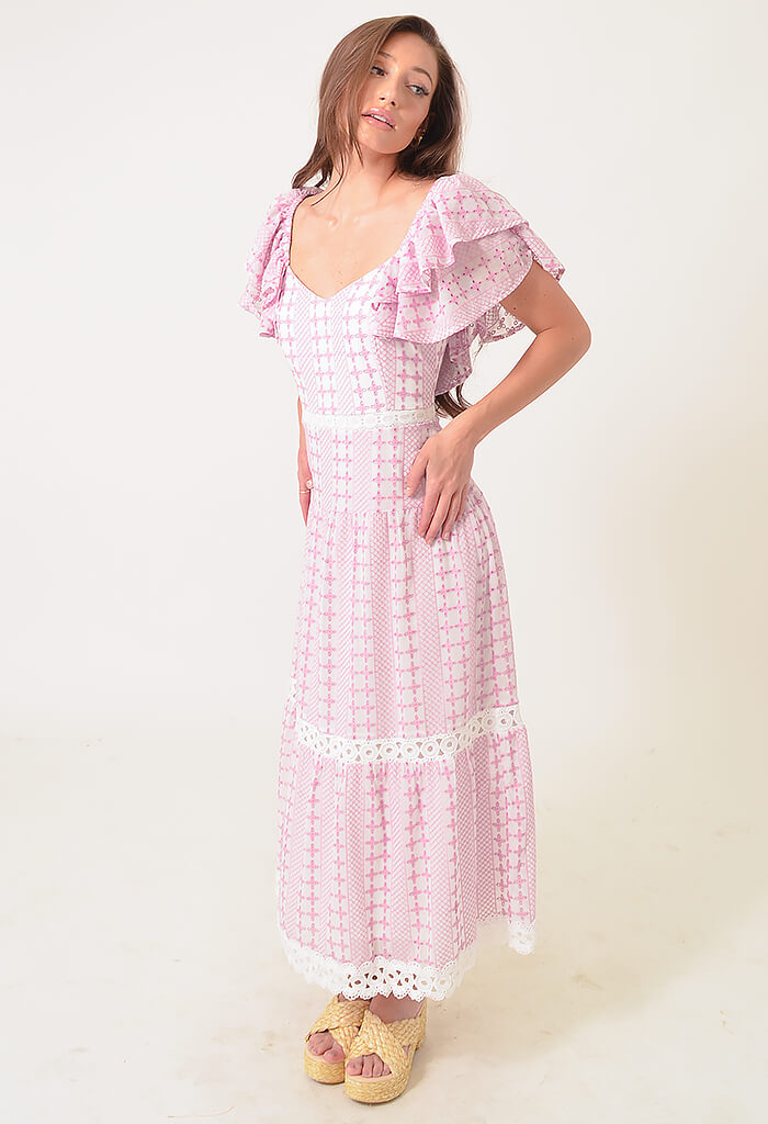 Adelyn Rae Naomi Midi Dress-Fondant Pink