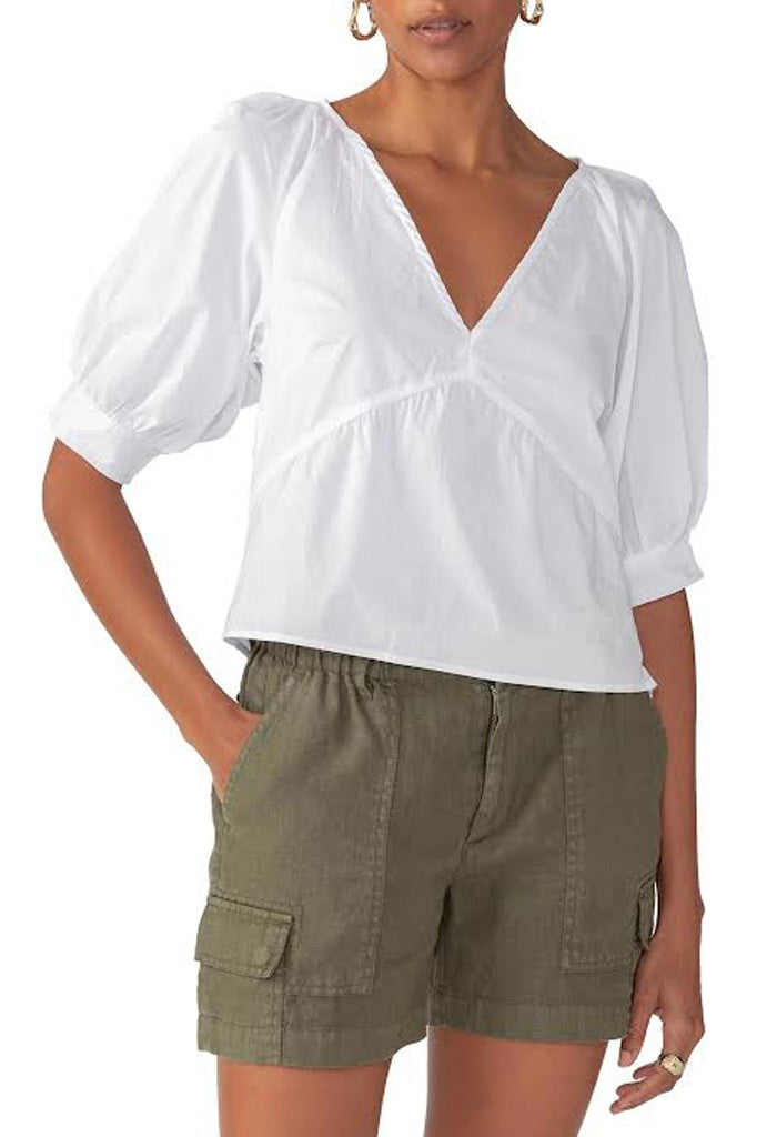 Sanctuary V-Neck Poplin Top