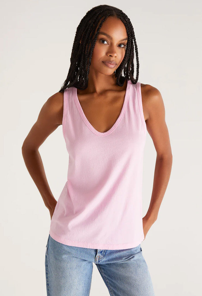 Z Supply Pia Soft V-Neck Tank-Lilac