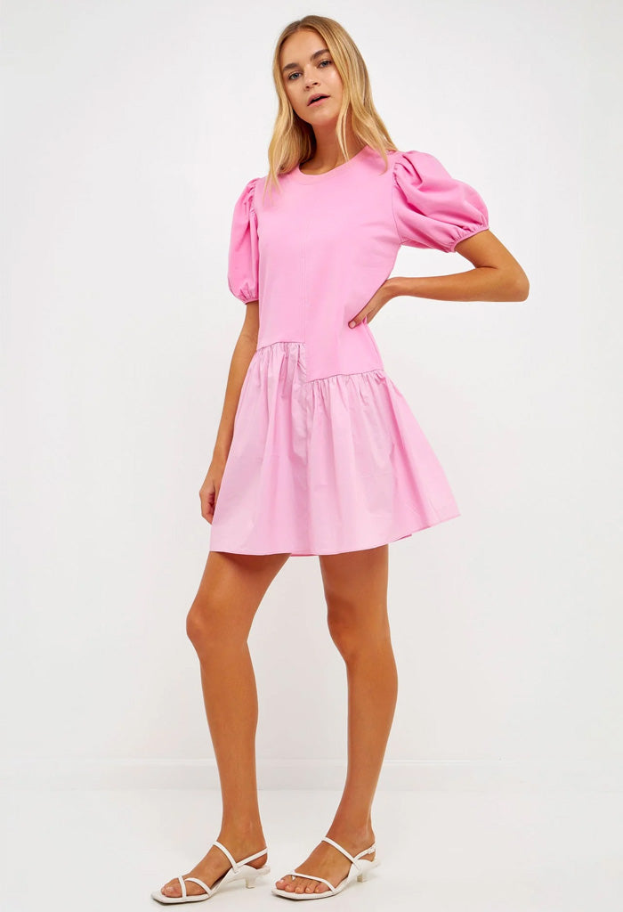 English Factory Sally Mini Dress-Bubblegum Pink