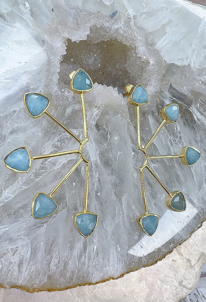 lagunaoaksoa Alina Earrings-Aqua Howlite