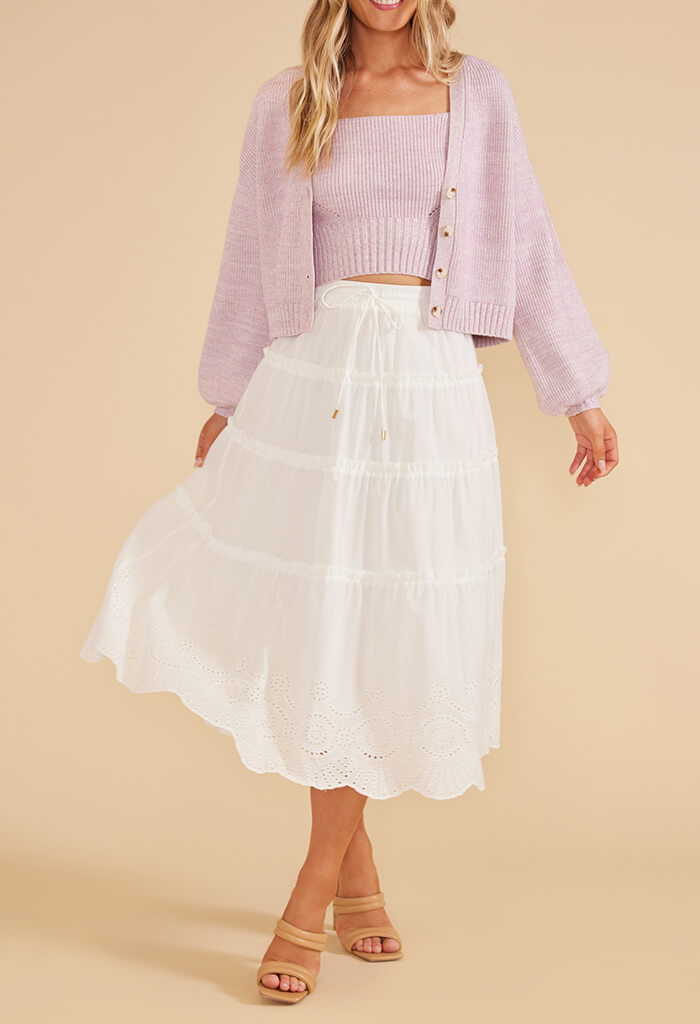 Minkpink Starling Tiered Midi Skirt