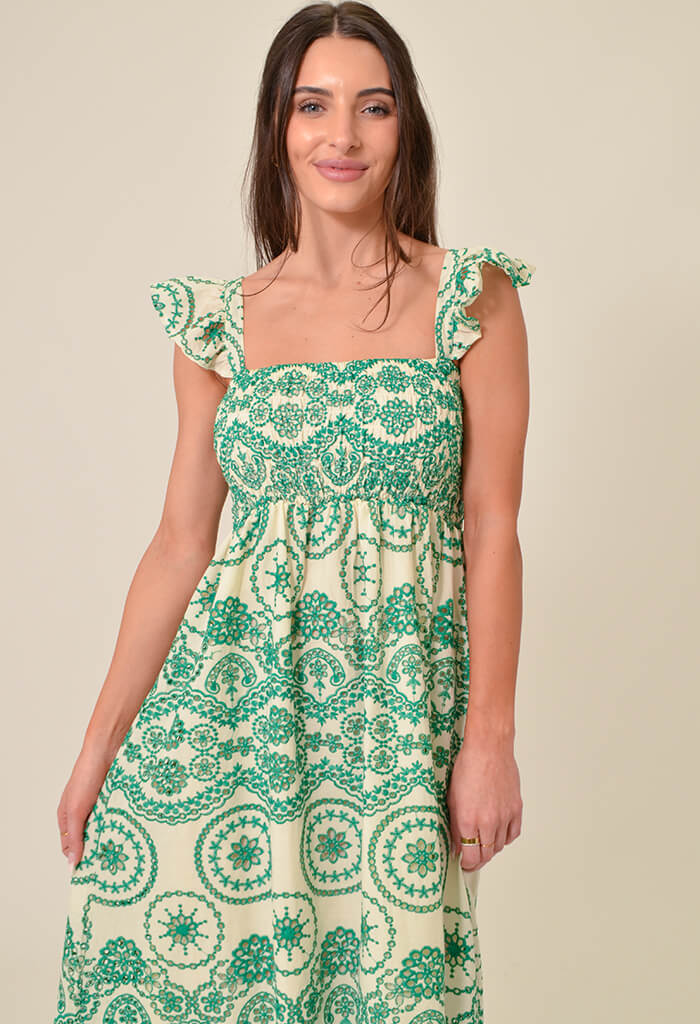 lagunaoaksoa Camellia Midi Dress-Green