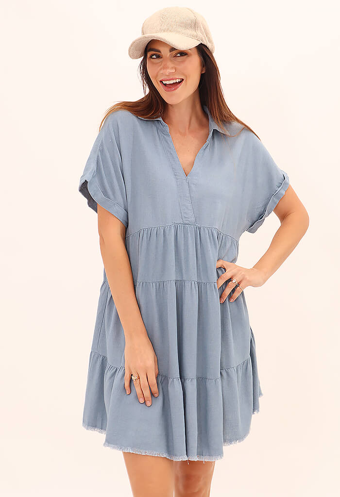 lagunaoaksoa Aubrey Dress-Dusty Blue