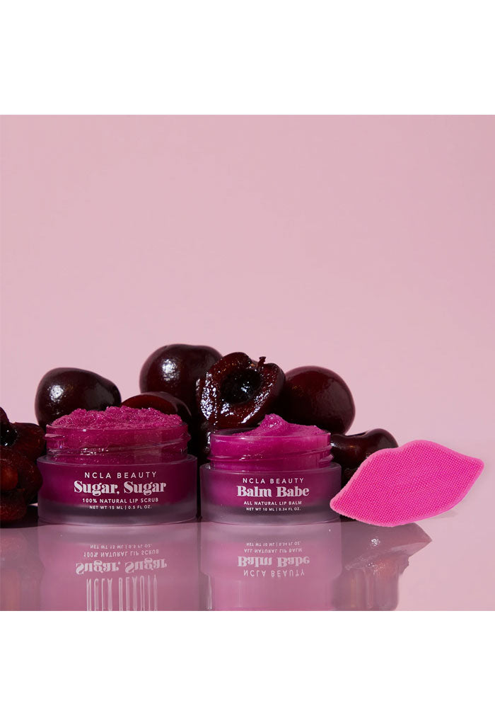 NCLA Beauty Black Cherry Lip Care Set + Lip Scrubber