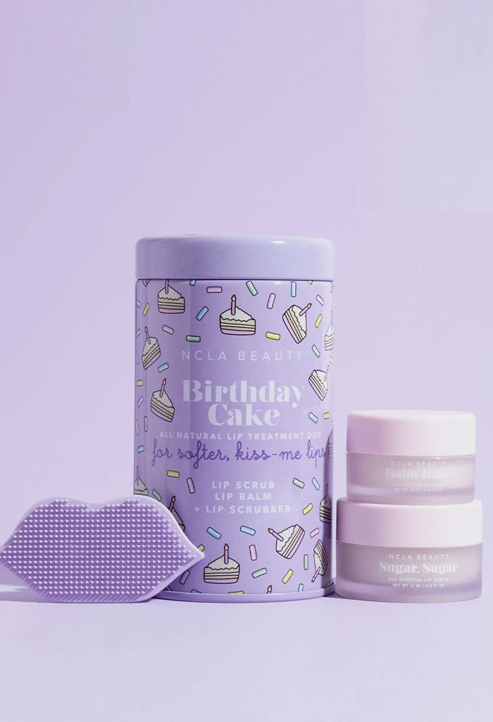 NCLA Beauty Birthday Cake Lip Care Set + Lip Scrubber