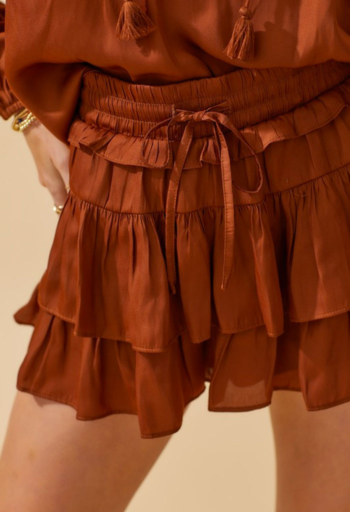 lagunaoaksoa Georgina Ruffle Skort-Caramel