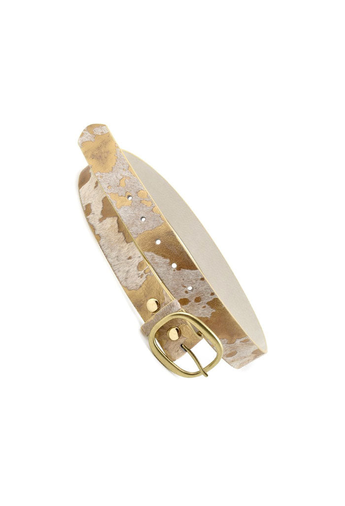 lagunaoaksoa Kara Cow Print Belt-Gold