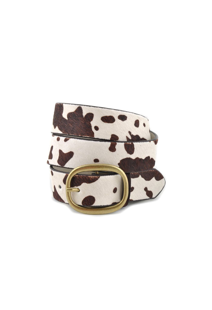 lagunaoaksoa Kara Cow Print Belt-Brown